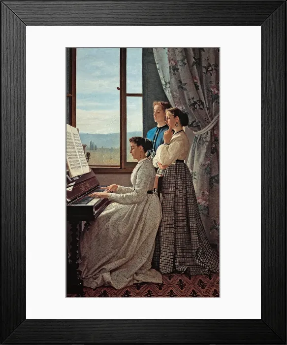 Framed Print : Lega Silvestro, The Folk Song, 1867, 19th Century, oil on canvas, Italy, Tuscany, Florence, Palazzo Pitti, Modern Art Gallery