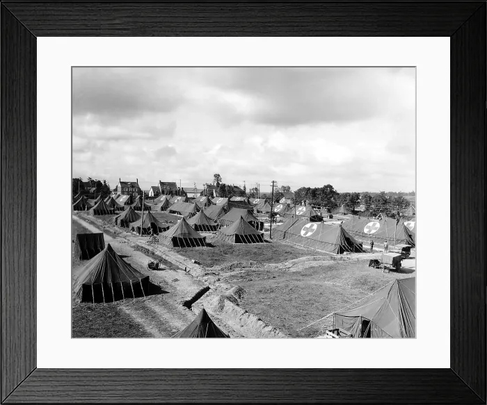 Framed Print : U.S. field hospital in Saint Hilaire Petitville east of Carentan, Normandy. It opened on July 31, 1944. Normandy Campaign, France, World War 2. (BSLOC_2014_2_112)