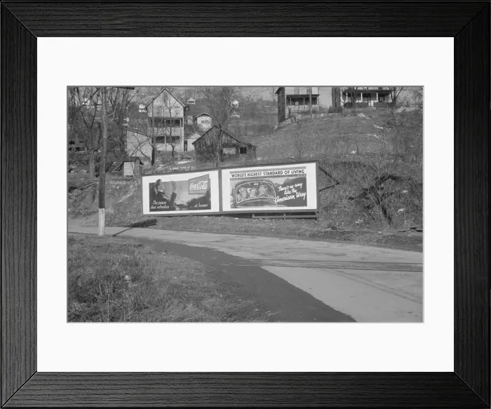 Framed Print : Duel billboard near Kingwood West Virginia advertising Coca-Cola Framed Print : Duel billboard near Kingwood West Virginia advertising Coca-Cola