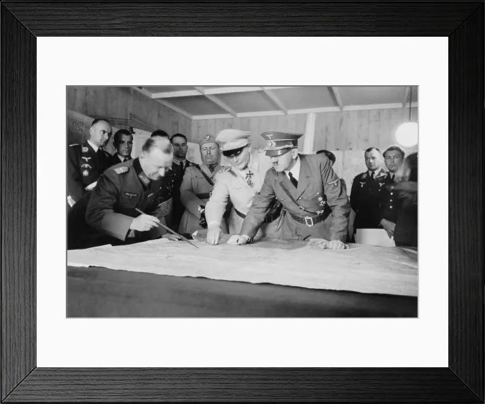 Framed Print : Adolf Hitler, Hermann Goering, and a German officer, looking at map Framed Print : Adolf Hitler, Hermann Goering, and a German officer, looking at map