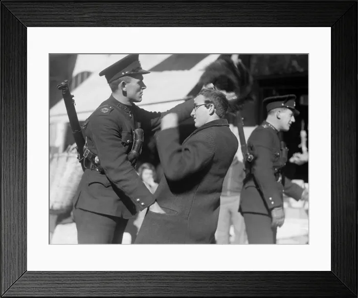 Framed Print : British police searching Orthodox Jew for arms in Jerusalem, 1938 Framed Print : British police searching Orthodox Jew for arms in Jerusalem, 1938
