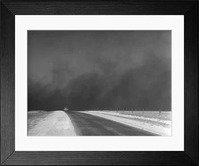 Framed Print : Heavy black clouds of dust rising over the Texas Panhandle. March 1936 photo by Arthur Rothstein Framed Print : Heavy black clouds of dust rising over the Texas Panhandle. March 1936 photo by Arthur Rothstein