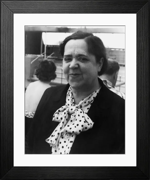 Framed Print : Elsa Maxwell, on the Italian ocean line, Conte de Savoia, May 16, 1935. Photo by Carl Van Vechten. (BSLOC_2013_9_21)