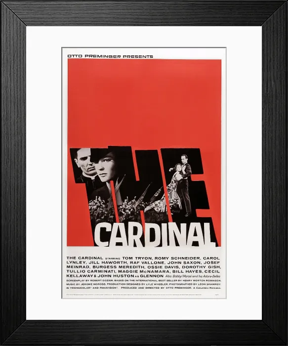 Framed Print : THE CARDINAL, US poster art, left: Tom Tryon, Romy Schneider, 1963