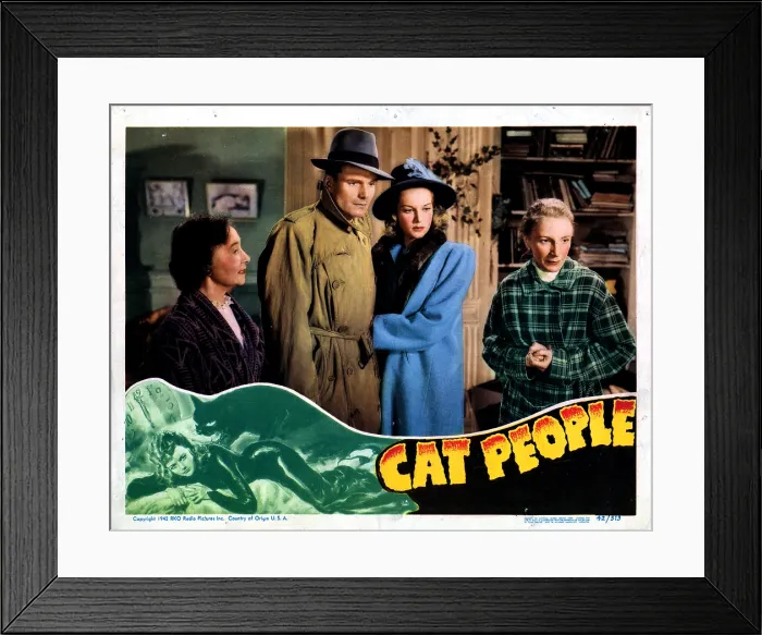 Framed Print : CAT PEOPLE, center, from left, kent Smith, Jasne Randolph