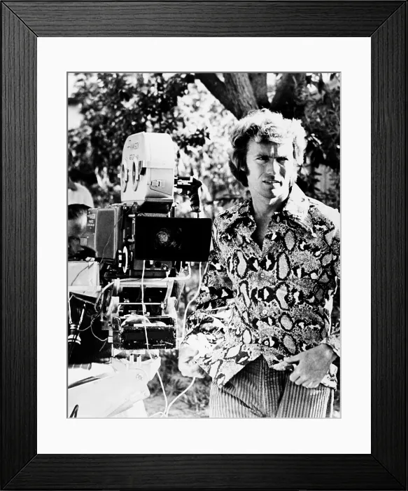 Framed Print : PLAY MISTY FOR ME, director Clint Eastwood on set, 1971 Framed Print : PLAY MISTY FOR ME, director Clint Eastwood on set, 1971
