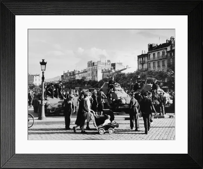 Framed Print : German soldiers with tanks and civilians in occupied Metz, France, ca. June 1940 during World War 2. (BSLOC_2013_11_64) Framed Print : German soldiers with tanks and civilians in occupied Metz, France, ca. June 1940 during World War 2. (BSLOC_2013_11_64)