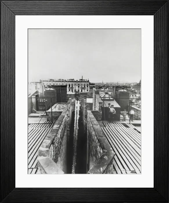 Framed Print : New Yorks Tenement House Act of 1879 supported building Dumbbell apartment buildings
