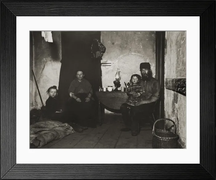 Framed Print : An English coal-heavers family at home in Poverty Gap, in New York Citys Lower East Side