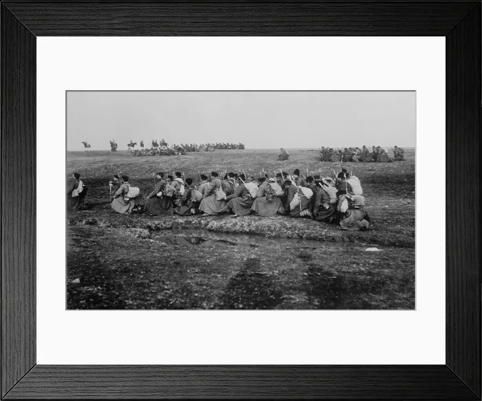 Framed Print : Siege of Ottoman Adrianople (Edirne) by Bulganian and Serbian forces, Nov. 3, 1912 -March 26, 1913. Bulgarian troops at Kartal Teji facing Adrianople (BSLOC_2017_1_140)