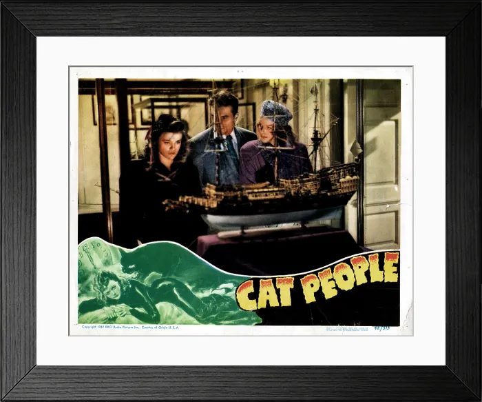 Framed Print : CAT PEOPLE, from left, Simone Simon, Kent Smith, Jane Randolph, 1942