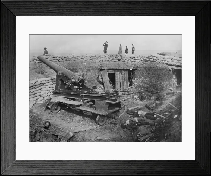 Framed Print : Siege of Ottoman Adrianople (Edirne) by Bulganian and Serbian forces, Nov. 3, 1912 -March 26, 1913. Captured Ottoman siege battery with dead Turkish soldiers (BSLOC_2017_1_142) Framed Print : Siege of Ottoman Adrianople (Edirne) by Bulganian and Serbian forces, Nov. 3, 1912 -March 26, 1913. Captured Ottoman siege battery with dead Turkish soldiers (BSLOC_2017_1_142)