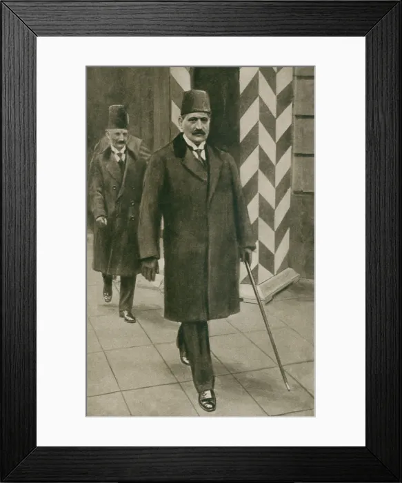 Framed Print : Talaat Pacha, one of the Ottoman dictatorial triumvirate during World War 1. When Turkish forces were defeated, he boarded a German submarine on Nov. 3, 1918, for exile in Berlin