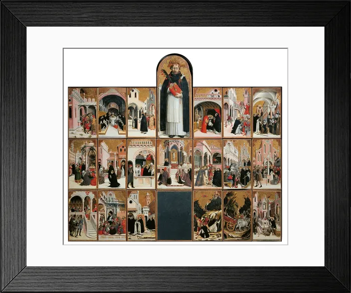 Framed Print : Polyptych of St Peter Martyr, by Agnolo Degli Erri, Bartolomeo Degli Erri, 1450 post, 15th Century, tempera on panel, cm 90 x 3855 x 30 cm