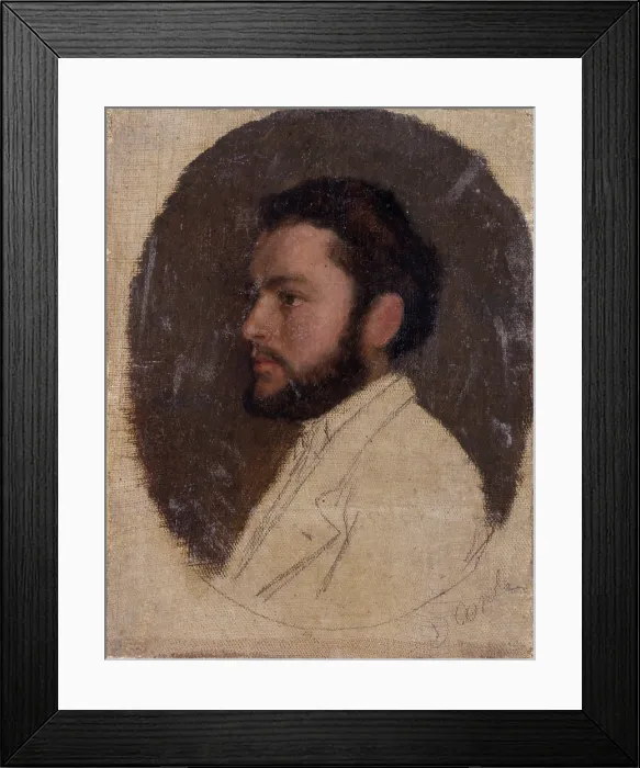 Framed Print : Portrait of young man, by Demetrio Cosola, 1870 - 1895, 19th Century, oil on board - Private collection. Whole artwork view