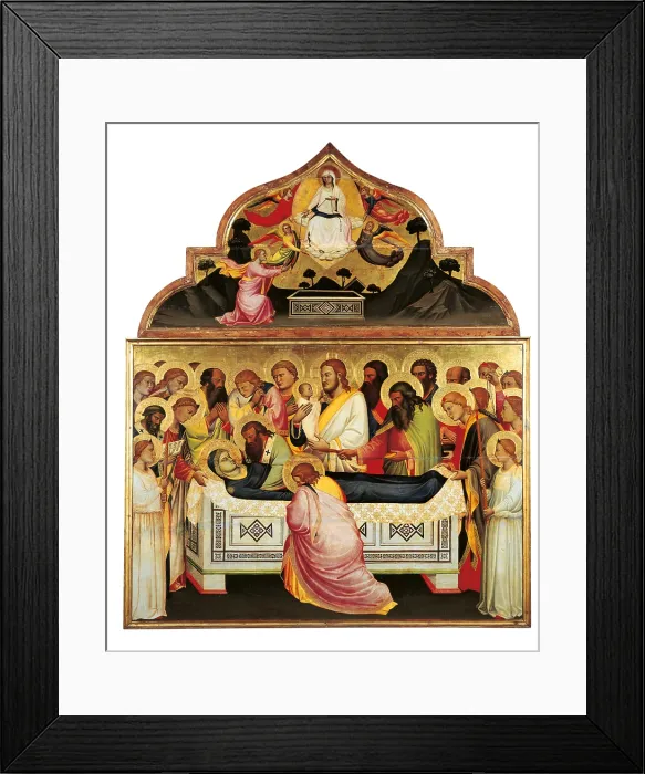 Framed Print : Death of the Virgin, by Niccol di Pietro Gerini, 1370 - 1375 about, 14th Century, tempera and oil on panel, cm 244 x 201 - Italy, Emilia Romagna, Parma, National Gallery. All