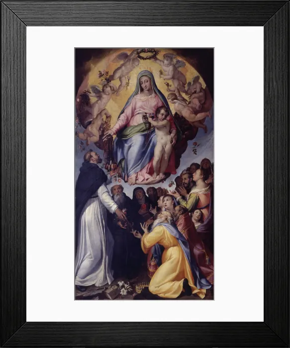 Framed Print : Madonna of the Rosary (Madonna del Rosario), by Bartolomeo Passerotti, second half of the 16th Century, oil on canvas - Italy, Emilia Romagna, Modena, Metropolitan Seminary