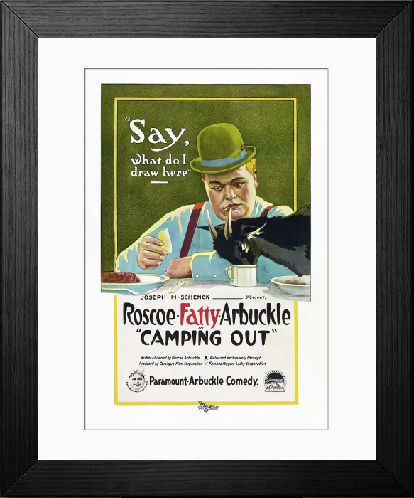 Framed Print : CAMPING OUT, Roscoe Fatty Arbuckle, 1919