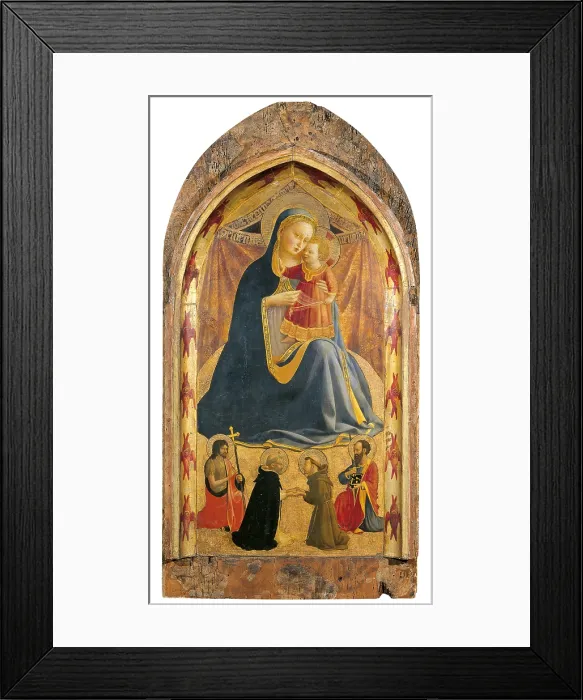 Framed Print : Madonna and Child with Sts John the Baptist, Dominic, Francis and Paul, by Guido di Pietro (Piero) known as Beato Angelico, 1428 - 1430 about, 15th Century Framed Print : Madonna and Child with Sts John the Baptist, Dominic, Francis and Paul, by Guido di Pietro (Piero) known as Beato Angelico, 1428 - 1430 about, 15th Century