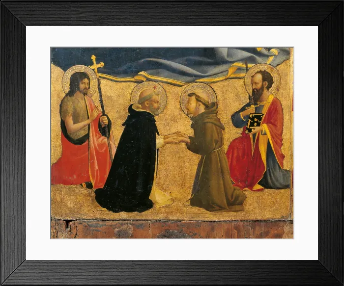 Framed Print : Madonna and Child with Sts John the Baptist, Dominic, Francis and Paul, by Guido di Pietro (Piero) known as Beato Angelico, 1428 - 1430 about, 15th Century Framed Print : Madonna and Child with Sts John the Baptist, Dominic, Francis and Paul, by Guido di Pietro (Piero) known as Beato Angelico, 1428 - 1430 about, 15th Century
