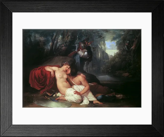 Framed Print : Rinaldo and Armida, by Francesco Hayez, 1812 - 1813, 19th Century, oil on canvas - Italy, Veneto, Veice, Gallery of the Accademy. Whole artwork view