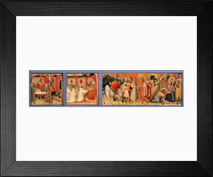 Framed Print : Predella, by Spinello Aretino, 1384 ante, 14th Century, tempera and oil on panel, cm 30 x 79 - Italy, Emilia Romagna, Parma, National Gallery. All