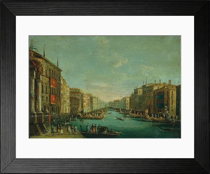 Framed Print : Regatta on the Grand Canal, by Giuseppe Bernardino Bison, 1800, 19th Century, oil on canvas - Italy, Lombardy, Milan, Castello Sforzesco, Civic Collections of Ancient Art