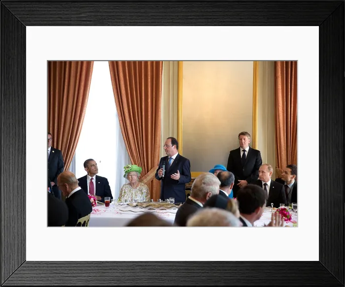 Framed Print : President Franois Hollande of France hosts a lunch at 70th anniversary D-Day commemoration
