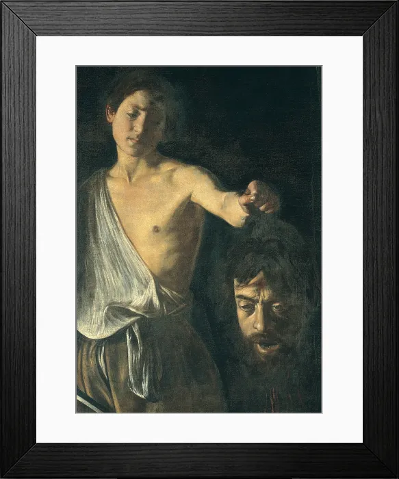 Framed Print : Merisi Michelangelo known as Caravaggio, David with the Head of Goliath, 1609 - 1610, 17th Century, oil on canvas, Italy, Lazio, Rome, Borghese Gallery