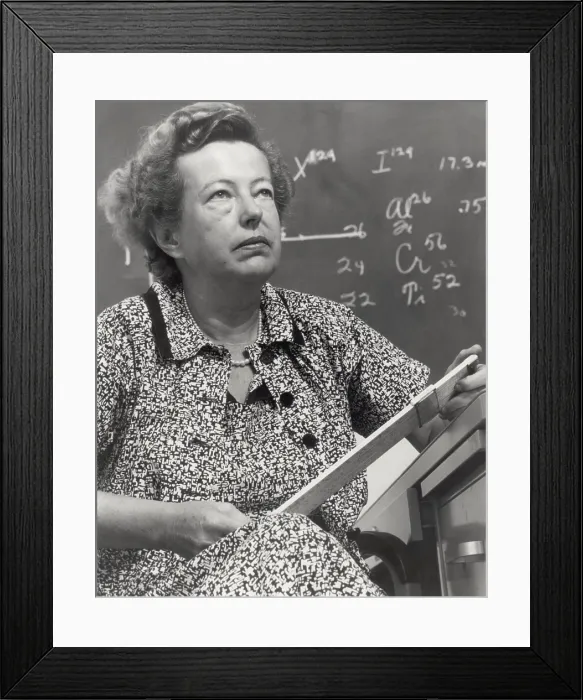 Framed Print : Dr. Maria Goeppert Mayer, theoretical and chemical physicist, worked on the Manhattan Project. In 1963, she shared the Nobel Prize for Physics with Hans Jensen and Eugene Wigner Framed Print : Dr. Maria Goeppert Mayer, theoretical and chemical physicist, worked on the Manhattan Project. In 1963, she shared the Nobel Prize for Physics with Hans Jensen and Eugene Wigner