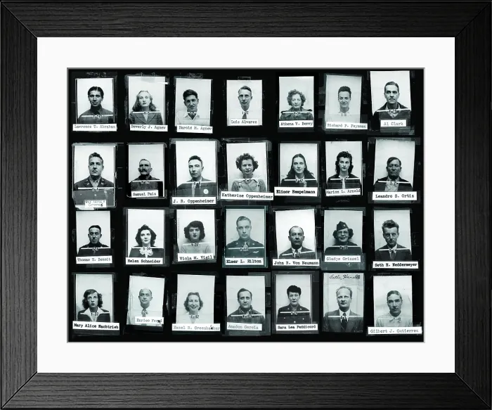 Framed Print : Montage of Manhattan Project personnel at Los Alamos during World War 2 Framed Print : Montage of Manhattan Project personnel at Los Alamos during World War 2