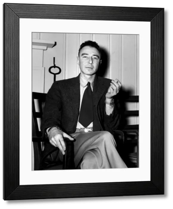 Framed Print : Robert Oppenheimer at the Clinton Engineer Works (Oak Ridge) of the Manhattan Project after World War 2