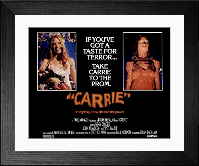 Framed Print : CARRIE, US poster art, Sissy Spacek, 1976
