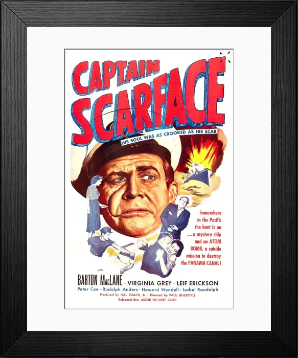 Framed Print : CAPTAIN SCARFACE, US poster, Barton MacLane (center), 1953 Framed Print : CAPTAIN SCARFACE, US poster, Barton MacLane (center), 1953