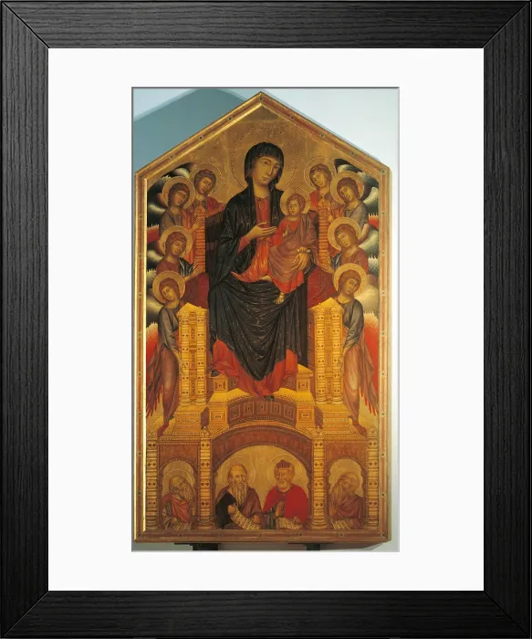 Framed Print : Madonna of the Holy Trinity, by Cenni di Pepo known as Cimabue, 1280 about, 13th Century, tempera on panel, cm 385 x 223 - Italy, Tuscany, Florence, Uffizi Gallery. All