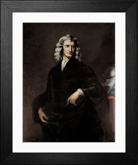 Framed Print : BARLOW, Thomas Oldham (1824-1895). Portrait of Isaac Newton. 1863. Baroque art. Oil on canvas. UNITED KINGDOM. London. The Science Museum