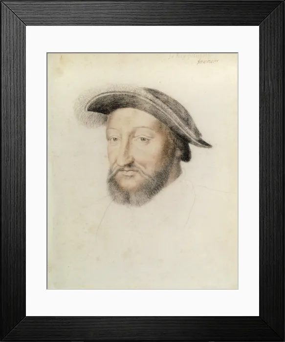 Framed Print : Francis I of Angouleme(1494-1547). King of France (1515-1547). Work by CLOUET, Franois (1505-1573). Renaissance art. Cinquecento. Drawing Framed Print : Francis I of Angouleme(1494-1547). King of France (1515-1547). Work by CLOUET, Franois (1505-1573). Renaissance art. Cinquecento. Drawing