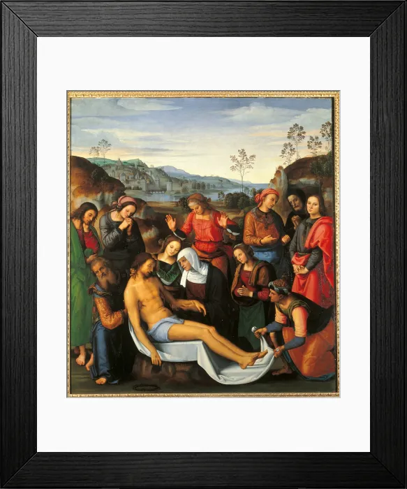 Framed Print : Piet, by Pietro Vannucci known as Perugino, 1495 about, 15th Century, panel, cm 195 x 220 - Italy, Tuscany, Florence, Palazzo Pitti, Palatine Gallery. All