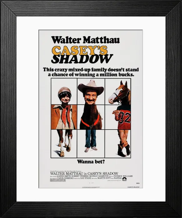 Framed Print : CASEY'S SHADOW, US poster, from left: Michael Hershewe, Walter Matthau, 1978, Columbia / courtesy Everett Collection Framed Print : CASEY'S SHADOW, US poster, from left: Michael Hershewe, Walter Matthau, 1978, Columbia / courtesy Everett Collection