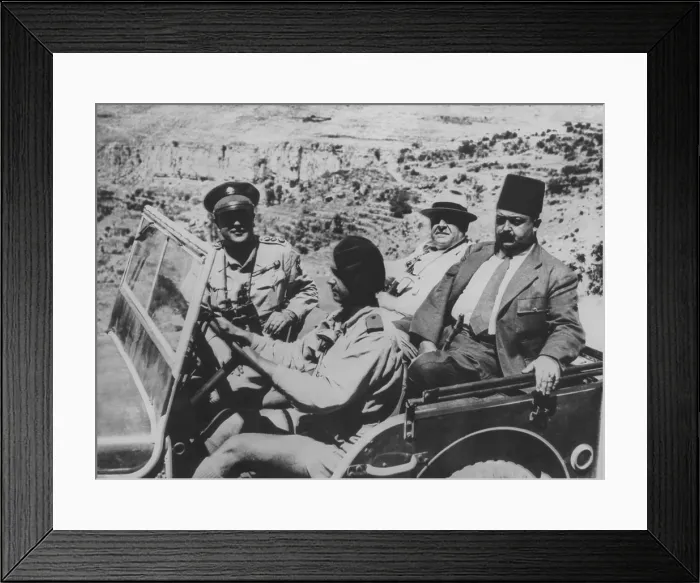 Framed Print : Arab leaders inspect the battle front in Palestine during the Jewish Insurgency