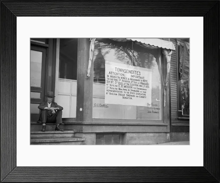 Framed Print : Townsend headquarters Hardwick Vermont in Sept. 1936
