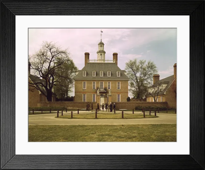 Framed Print : The Governor's Palace Williamsburg Virginia visited by military personnel in April 1943. The capitol colonial completed in 1722 was restored to its original state by John D