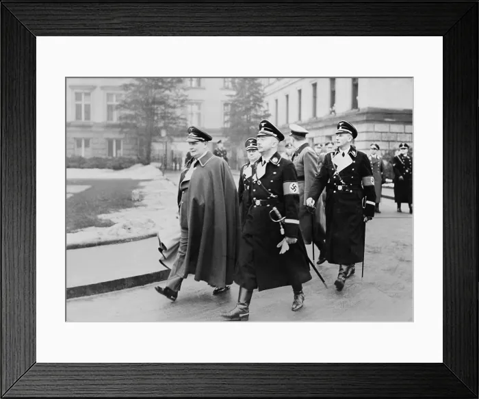 Framed Print : Hermann Goering, Heinrich Himmler, Reinhard Heydrich, at the Reich Air Force ministry. Berlin, Germany. Jan. 12, 1938, on Goering's 45th birthday. (BSLOC_2014_8_153) Framed Print : Hermann Goering, Heinrich Himmler, Reinhard Heydrich, at the Reich Air Force ministry. Berlin, Germany. Jan. 12, 1938, on Goering's 45th birthday. (BSLOC_2014_8_153)