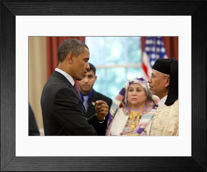 Framed Print : President Barack Obama talks with Libyan Ambassador Ali Suleiman Aujali and his family. At the Ambassador Credentialing Ceremony in the Oval Office, Sept Framed Print : President Barack Obama talks with Libyan Ambassador Ali Suleiman Aujali and his family. At the Ambassador Credentialing Ceremony in the Oval Office, Sept