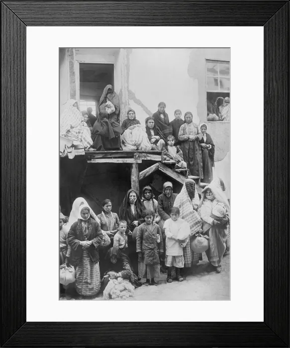Framed Print : Armenian and possibly Turkish women with children, waiting for work at Marsavan (Merzifon), Turkey. May 1919 Framed Print : Armenian and possibly Turkish women with children, waiting for work at Marsavan (Merzifon), Turkey. May 1919