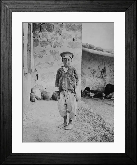 Framed Print : Armenian genocide victim, an orphan boy, was the only survivor of family of 15. 1915-1920 (BSLOC_2017_1_165) Framed Print : Armenian genocide victim, an orphan boy, was the only survivor of family of 15. 1915-1920 (BSLOC_2017_1_165)