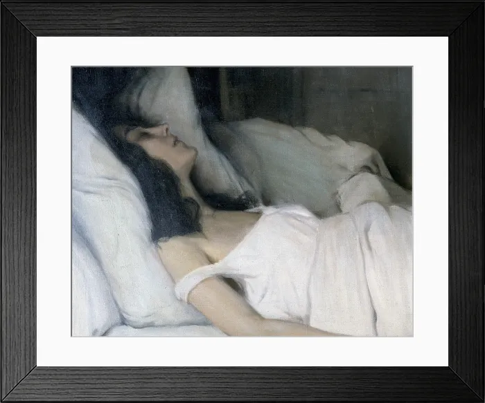 Framed Print : RUSInOL i PRATS, Santiago (1861-1931). The Morphine. 1894. Left detail of the face. Oil on canvas. SPAIN. Sitges. Cau Ferrat Museum. - J
