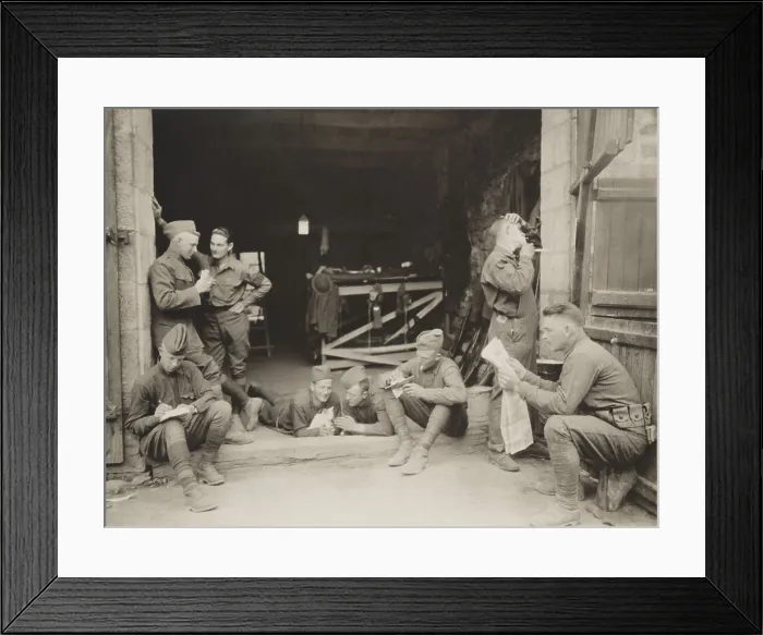 Framed Print : US Army Military Police off duty in France, Aug, 31, 1918