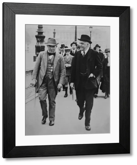 Framed Print : British Prime Minister David Lloyd George and Foreign Minister Arthur Balfour in Paris, July 1917. They were attending Allied Conference during World War 1 (BSLOC_2017_1_182) Framed Print : British Prime Minister David Lloyd George and Foreign Minister Arthur Balfour in Paris, July 1917. They were attending Allied Conference during World War 1 (BSLOC_2017_1_182)