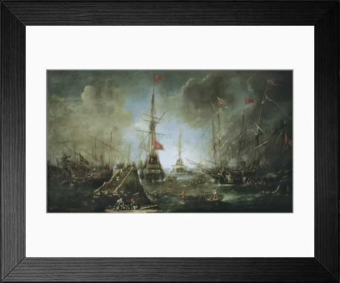 Framed Print : ERTVELT, Andries van (1590-1652). Spanish Ships Leaving a Port. 1st half 17th c. Flemish art. Oil on canvas. AUSTRIA. Vienna